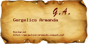Gergelics Armanda névjegykártya